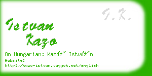 istvan kazo business card